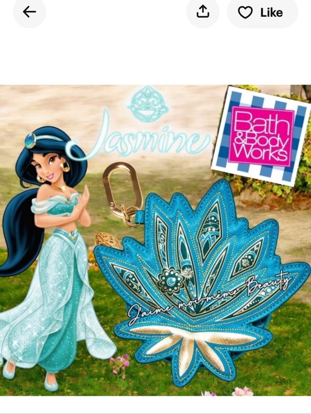 ✨️NWT/Bath & Body Works Jasmine  DISNEY /Keychain Charm/ Coin Purse ✨️